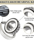 Trailer bearing kit L44643/L44610, chrome steel bearings with 12192TB seals for 1" axles (2 sets)