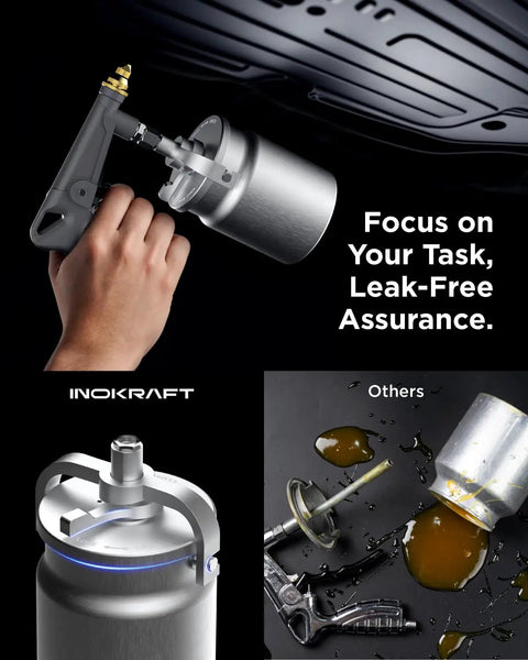 Tough As Nails Heavy Duty Undercoating Spray Gun Kit Featuring An Integrated Suction Feed Cup And Dial In Flow Control For Zero Splash Thick Paint Application And Swift Rust Shielding
