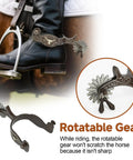 Western Cowboy Spurs For Men And Women Vintage Bronze Look Low Carbon Steel With Hand Carved Details 75 To 78 Mm Size Options