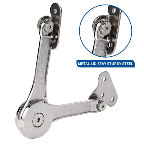 Heavy Duty Lid Hinge With Soft Close For Toy Boxes Cabinets And Wardrobes Stay Open Lid Support Kid Safe 50Lb Max Capacity