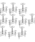Ten Pack Water Stop Clip Tubing Clips with Flow Control and Swivel Screw Clamp in silver, arranged on a white background.