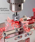 Heavy Duty Pen Milling Kit With All In One Seven Piece Barrel Trimming Setup includes a drill press adapter and cutting shavings.