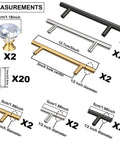 14 Piece Tray Handle Set for Resin Crafts and Cabinet Doors Stainless Steel Pulls With Screws Three Color Options Measurements