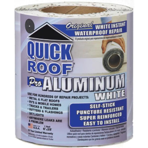 Extreme White Quick Roof Self Adhesive Roof Membrane Roll 6 Inch By 25 Feet For TPO EPDM Metal Fiberglass PVC Wood OSB