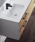Bathroom vanity with Square Matte Black Cabinet Pulls 5 Inch 128mm Hole Centers Durable Zinc Alloy Kitchen Drawer Handles