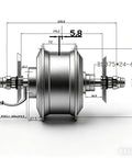 48V 1000W Rear Hub Motor For E Bikes With 9 Pin Connector IP65 Waterproof Aluminum Alloy Body Fits 20 24 26 Inch Rims diagram