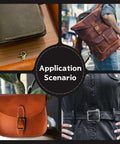 Application of 14 Size Leather Corner Punch Set With Half Round Punches And Leather End Punch Kit shown on bags and belts