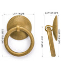 Chinese Medicine Cabinet Pulls Set Of 2 Brass Cabinet Hardware For Architectural Interior Design And Furniture Customization, Features 2.3 Inch Overall Length, 1.57 Inch Wide By 1.57 Inch High Pulls, Includes Washers For Easy Installation