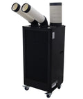 Heavy Duty 15400 Btu Portable Spot Cooler With Dual Exhaust Setup And Rapid Airflow Cranks Out Chilly Breeze To Beat Shop Heat Smoothly For Warehouses And Jobsites This Rig Handles Large Spaces Like A Champ, featuring dual exhaust hoses.