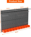 Metal Pegboard Organizer With Hooks Wall Mounted Tool Storage System With Shelves And Bins Heavy Duty Steel Panels With Powder Coated Finish