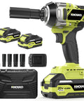 Beefy Half Inch Cordless Impact Wrench With 295 Ft Lbs Torque, Brushless Motor, 4Ah Battery And Charger Included