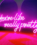 Massive 28 Inch Pink Neon Sign You're Like Really Pretty LED Light For Bedroom Bar Club Wall Decor Wedding Party Decor