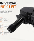 5/8-11 Angle Grinder Extension Shaft Adapter Kit for wood, metal, tile, wall projects, converts grinder to drill, black adapter close-up