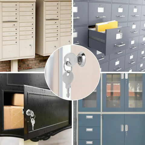 Keyed Alike Cam Locks For Cabinets And Drawers Five Eighths Inch Cylinder Fits Panels Up To Three Eighths Inch Thick Chrome Finish
