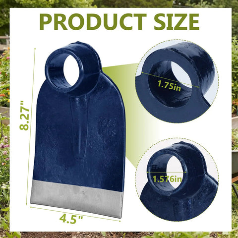 Product dimensions of Grub Hoe Head 1.6 Lb Heavy Duty Garden Tool With Four And A Half Inch Blade Width And One And Three Quarter Inch Hole