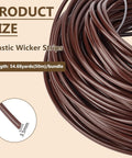 164Ft Round Plastic Wicker Replacement Cord 3.5mm Weaving Cord for Outdoor Patio Pool Furniture Repair DIY Coconut Brown