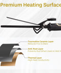 Extra Slim Curling Iron For Tight Curls And Clearly Defined Spiral Ringlets With Ceramic Coated Barrel Three Eighths Inch Heats Up To 450 Degrees Fahrenheit Great For Short Or Long Hair Salon Quality Finish showing premium heating surface details.