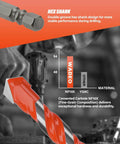 Concrete drill bit with hex shank, orange-coated carbide tip; close-up view