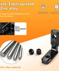 24 Piece Heavy Duty Inside L Shape Connector Kit For 2020 Aluminum Extrusion Frame Hardware Featuring Rock Solid Zinc Alloy Build No Nonsense DIY Assembly And Premium Black Finish, showing black electroplated connector.