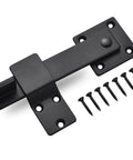 6 Inch Barn Door Flip Latch For Fence And Shed Gates Heavy Duty Solid Metal Iron Hardware In Matte Black with screws