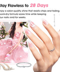 Close-up of manicured hand with glossy nails from All In One Gel Nail Polish Kit With 20 Neutral Shades Base Coat And Glossy Matte Cateye Top Coat UV Cured Soak Off System 3 Free Formula Long Lasting Mani Set For Women.