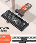 Ergonomic Under Desk Keyboard Tray With Sliding Platform And Built In Wrist Rest Storage Drawer And Easy Glide Mount