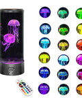 Large Round LED Jellyfish Lamp With 18 Color Changing LEDs For Soothing Sensory Aquarium Decor An Ideal Gift For Autism ADHD Stress Relief And Anxiety Calming Mood Light For Home Or Office with remote control