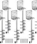6 Pack 18 Inch Screw In Ground Anchors For Trampolines And Outdoor Play Equipment Fully Welded 2.7 Inch Wide Spiral Earth Anchors With L Bracket For Fence Posts Sheds Tents Canopies Swing Sets And Soccer Frames