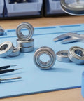 Thirty Pack Of 188 Deep Groove Ball Bearings With 3mm Inner And 8MM Outer Diameter Plus 4MM Width Made From Heavy Duty Carbon Steel Sealed For Dust Protection Perfect For Small Motors And Hobby Projects on a workbench.