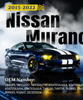 Nissan Murano 2015-2022 model displayed with OEM numbers, suitable for hood struts lift support replacement.