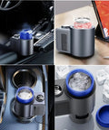 Kickass Dual Purpose Car Cup Holder That Locks Your Stash In Bone Hot Or Ice Cold Temps Zero Hassle 2 In 1 Portable Beverage Heater Chiller For Cruising And City Driving in car with can and ice.