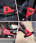 8 Inch Rivet Nut Gun Kit For Tight Spaces With 3 Mandrels 8-32 10-24 1/4-20 And 3 Drill Bits 75 Rivnuts In Sturdy Case shown in use