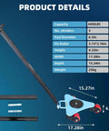 Anteqip 4400Lb Heavy Duty Machine Skates For Moving CNC Mills And Industrial Equipment, dimensions and details displayed.