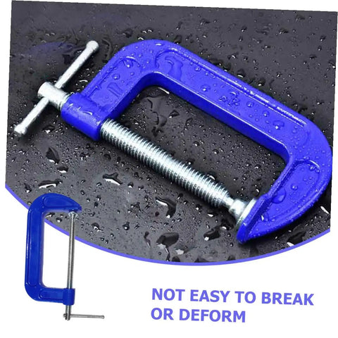 Heavy Duty 4 Inch Woodworking G Clamp with Quick Release Table Mount for Secure Workholding in Carpentry, blue clamp, wet surface