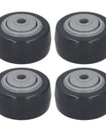 Jauarta Directional PU Wheel, Furniture Trolley Caster - set of four, durable black and gray polyurethane wheels.