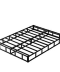 Rock Solid King Size Box Spring With Seven Inch Steel Bed Base Foundation and Dust Resistant Fabric Cover For Silent Nightly Rest and Quick Setup With Pro Grade Structural Support Inside, black steel bed base.