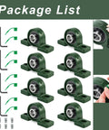 Eight green UCP204-12 pillow block bearings with 3/4 in bore in cast iron housings; includes Allen wrenches and mounting screws