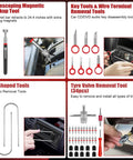 132 Piece Car Tool Kit With Drawer Portable Auto Repair Set includes magnetic pickup tool, wire removal, and valve tools