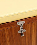 Installed two-piece 316 stainless steel boat latch on wood cabinet door; 4.3-inch heavy-duty toggle latch.