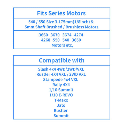 Compatibility chart for Beefed Up Metal Spur Gear Set 54T 32P with 15T 17T 19T pinions for Traxxas models.