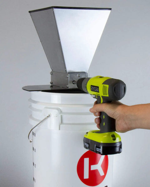 Grain Mill With 7 Lb Aluminum Hopper And Two Beefy Adjustable Gap Rollers For Hand Crank Or Drill Powered Milling Integral Drive Shaft