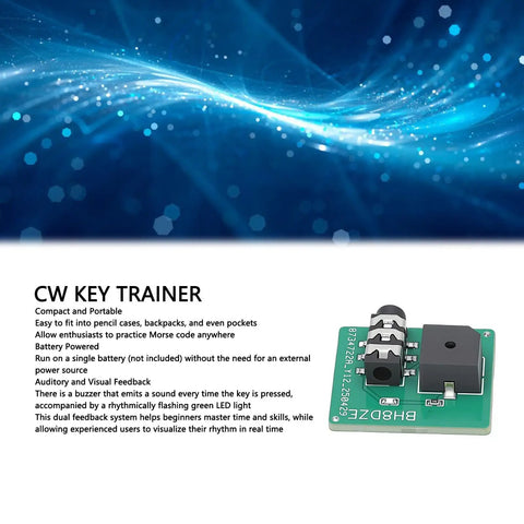 Morse Code Trainer CW Key Telegraph Practice Tool with Buzzer Sound and Light Feedback, PCB board close-up view