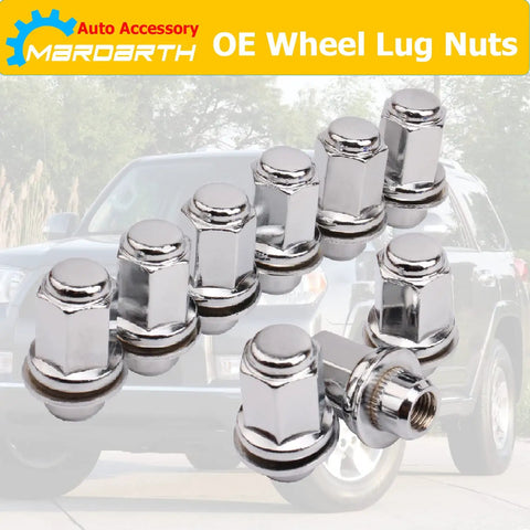 Set Of 24 OEM Mag Washer Lug Nuts 12x1.5 Thread, 13/16 Hex, 1.85 Inch Length For Toyota Tacoma 4Runner FJ Cruiser Matrix