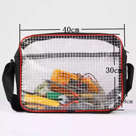 Heavy Duty Antistatic Engineer Storage Bag With Clear Window And Side Zipper For Quick Access Cleanroom Tool Organizer, 40x30x8 cm.