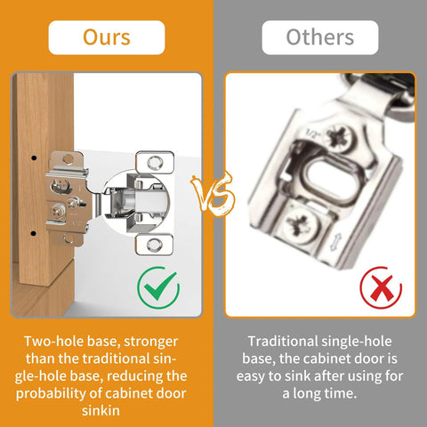 Installed concealed satin-nickel cabinet hinge for face-frame doors, 1/2 in overlay, 105° soft-close.
