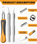 Exacto Knife Set For Precision Crafting, 16 Piece Hobby Knife Kit with Razor Sharp Blades and Durable Carbon Steel Refills