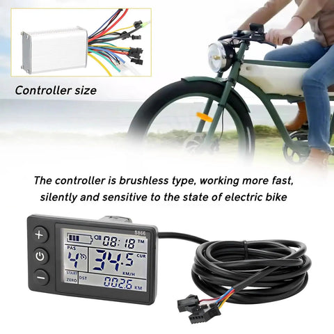 Brushless Scooter Controller Box With LCD Display For 24V 48V Electric Scooters Rainproof Motor Controller Kit High Performance Electric Vehicle Controller Easy Install And Durable Weatherproof Design Plug And Play Ready