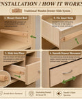 Installation guide for Built Tough Beech Wood Drawer Slides 6 Pack 17 Inch Undermount Glides with step-by-step visuals.