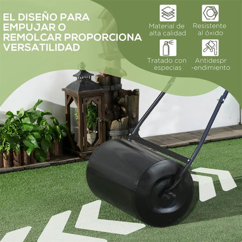 Heavy Duty Lawn Roller With Adjustable Weight System, 10 Gallon Capacity, Fill With Water Or Sand To Dial In Rolling Pressure