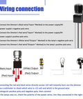 Wiring connection diagram for Road Ready Smooth Flicker Free DC Led Dimmer Switch For RV Camper Interior Lighting.